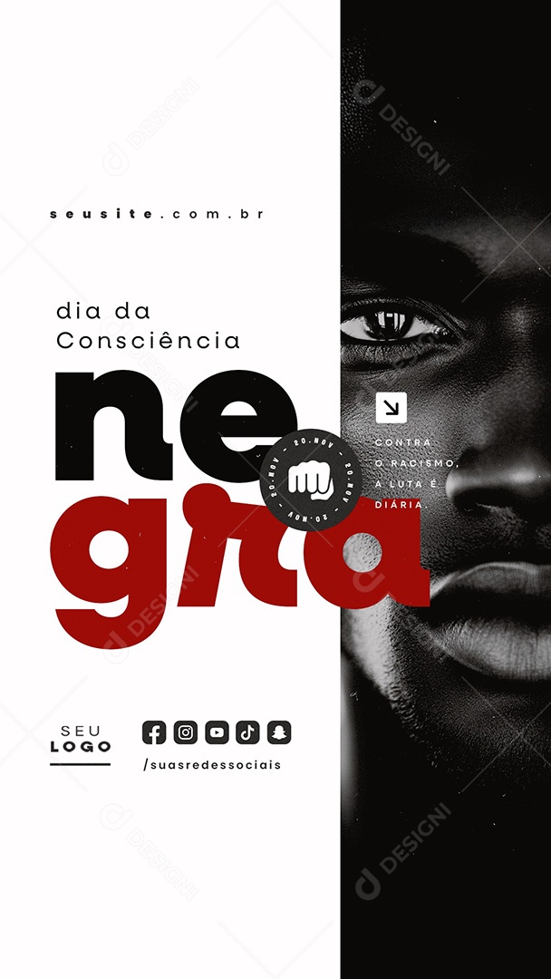 Social Media Story Dia da Consciência Negra 20 de Novembro PSD Editável