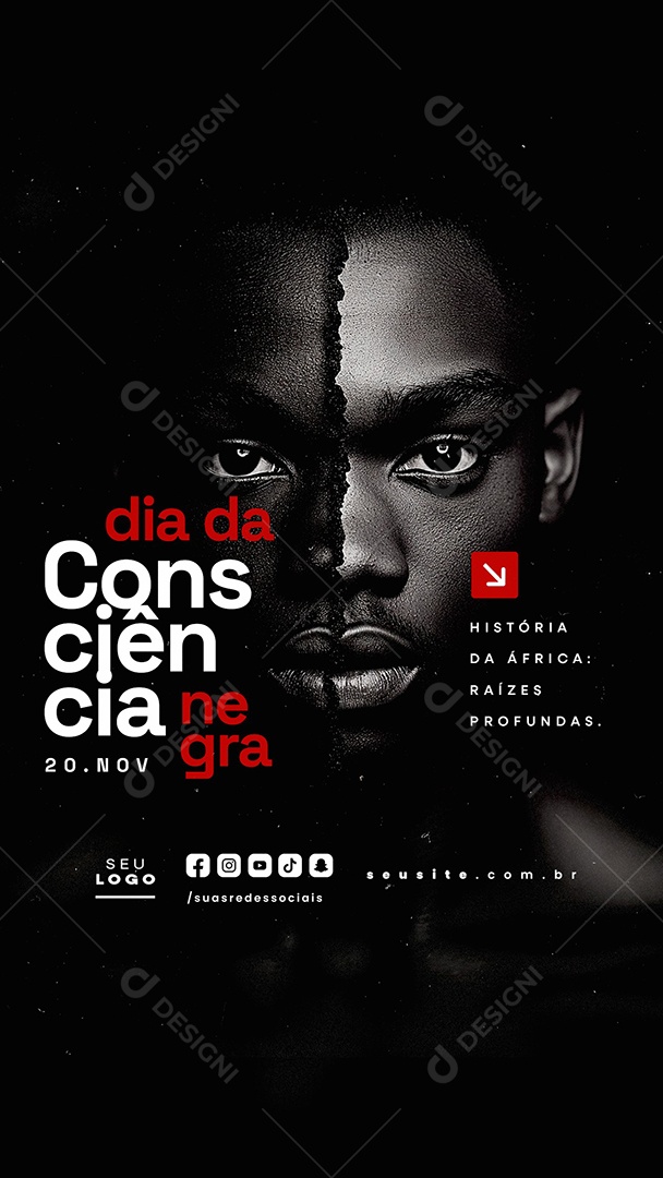 Story Dia da Consciência Negra 20 de Novembro Social Media PSD Editável
