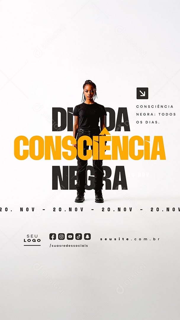 Story Dia da Consciência Negra 20 de Novembro Social Media PSD Editável