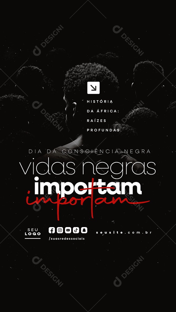 Story Dia da Consciência Negra 20 de Novembro Social Media PSD Editável