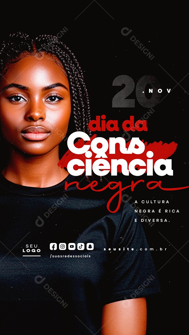 Story Dia da Consciência Negra 20 de Novembro Social Media PSD Editável