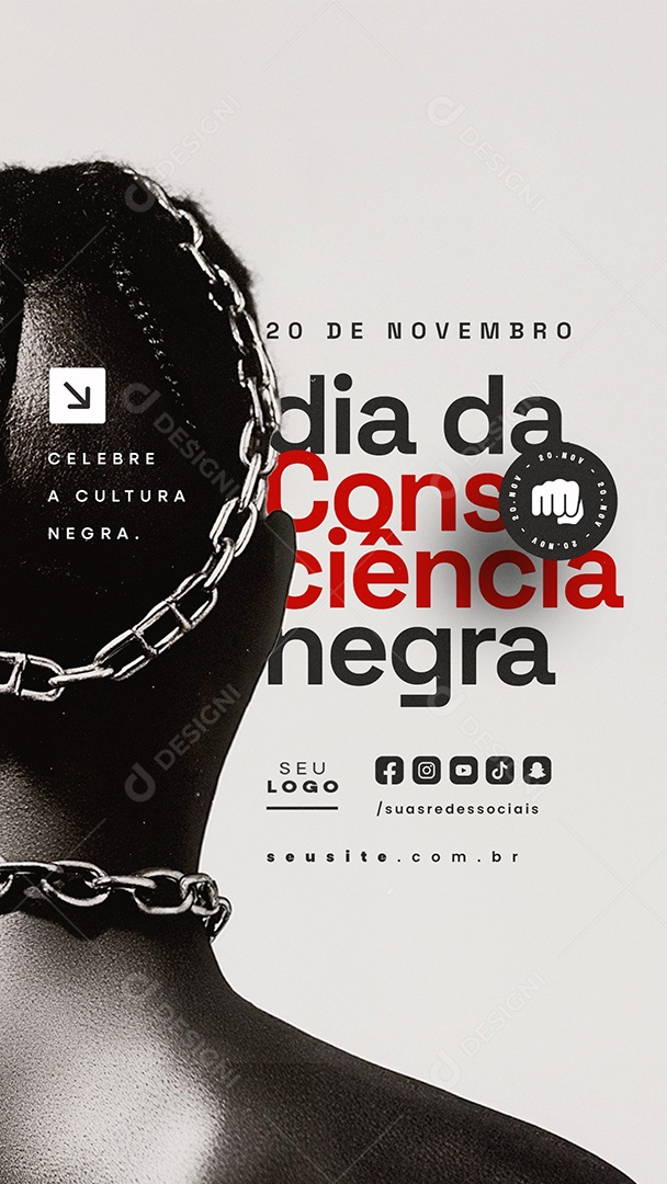 Story Dia da Consciência Negra 20 de Novembro Social Media PSD Editável
