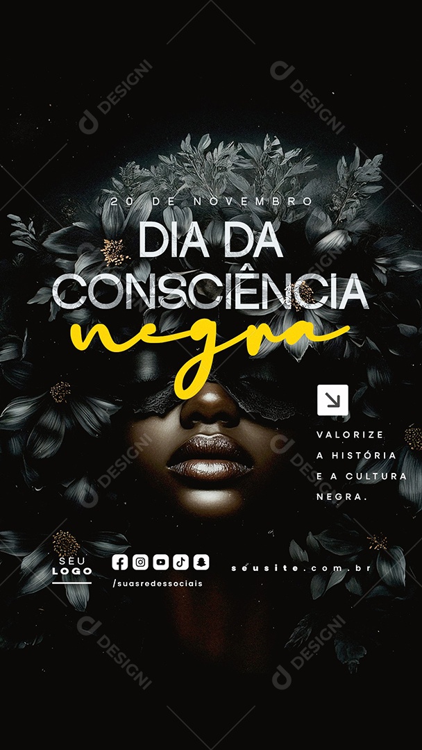 Story Dia da Consciência Negra 20 de Novembro Social Media PSD Editável