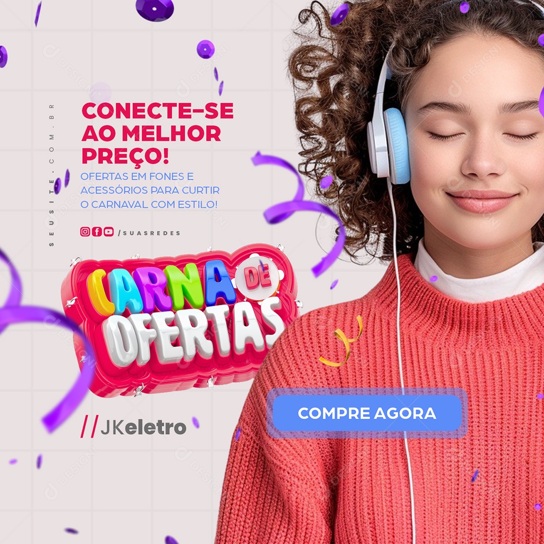 Carna de Ofertas Loja de Eletrônicos Conecte Se ao Melhor Preço Social Media PSD Editável