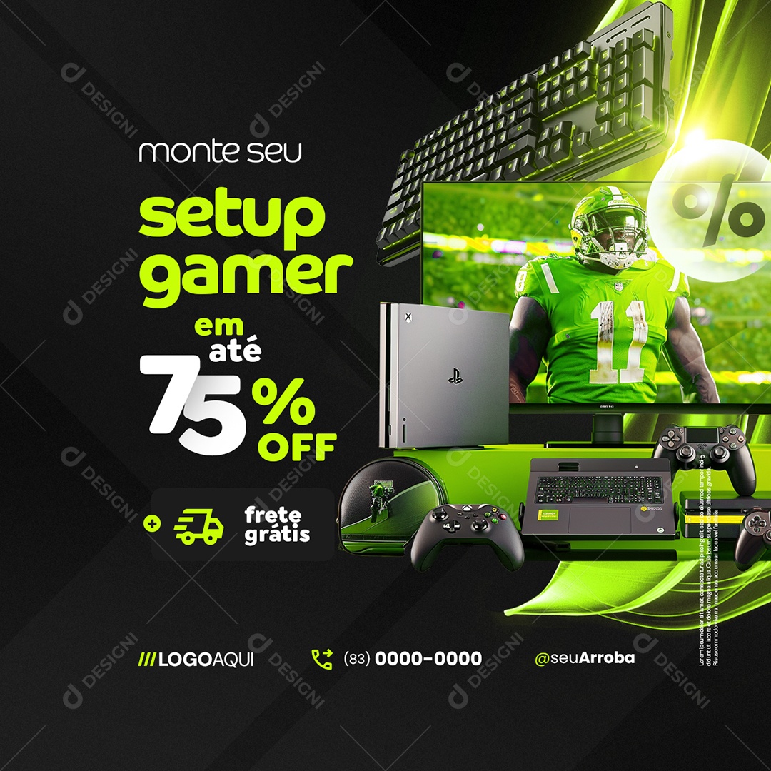 Black Friday Loja Games Monte seu Setup Gamer Social Media PSD Editável