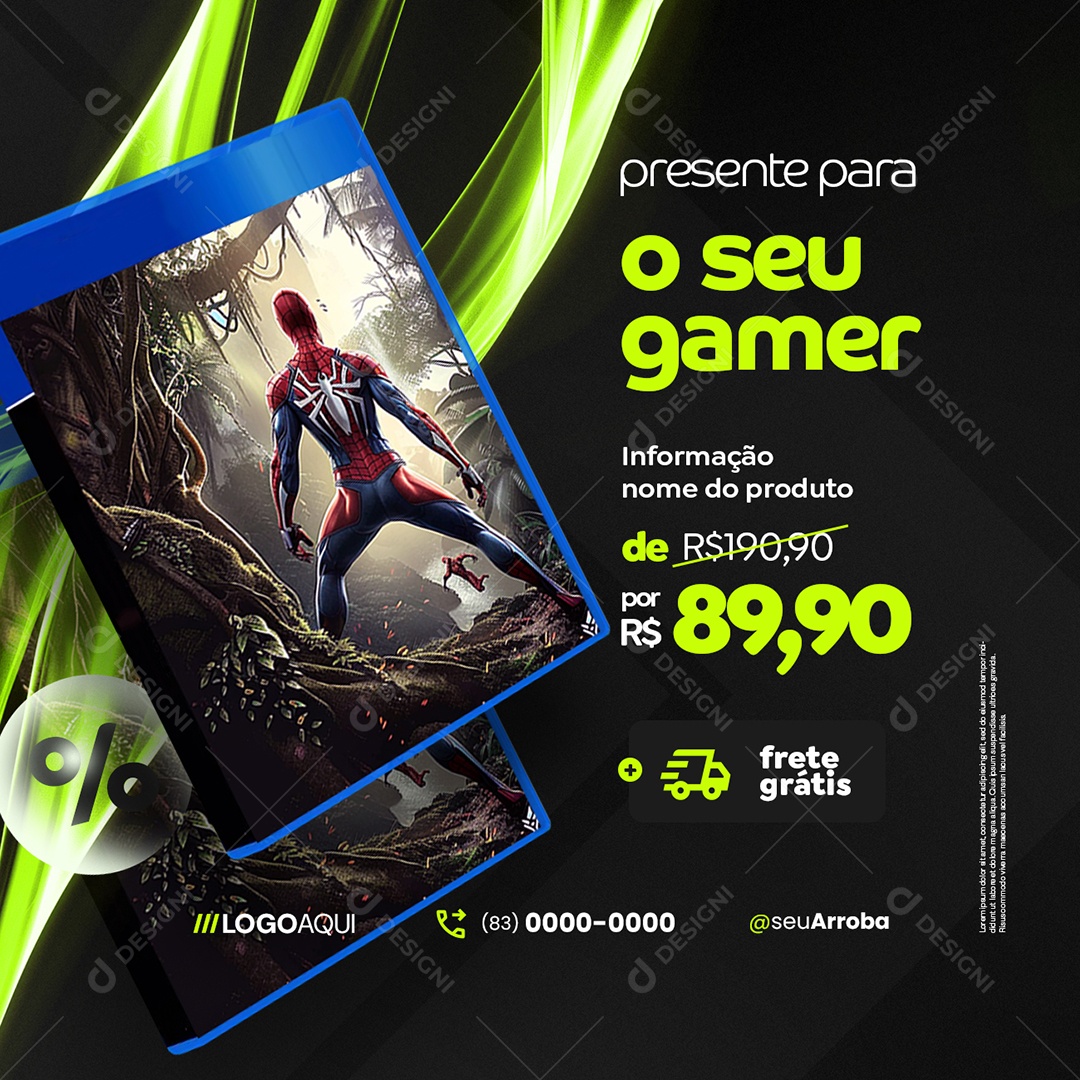 Black Friday Loja Games Presente para o Seu Gamer Social Media PSD Editável