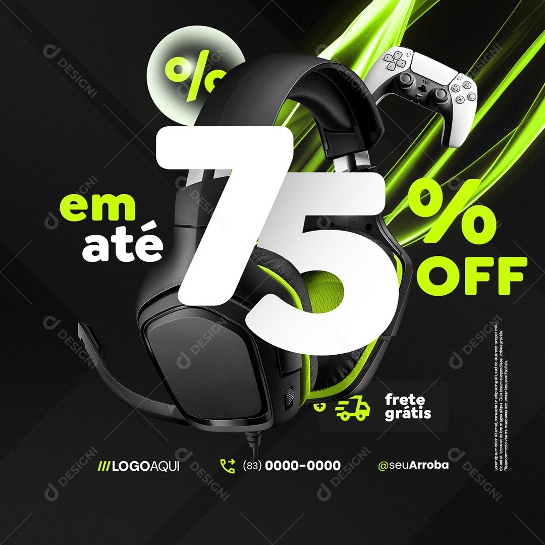 Black Friday Store Games up to 75% Off Social Media PSD Editable