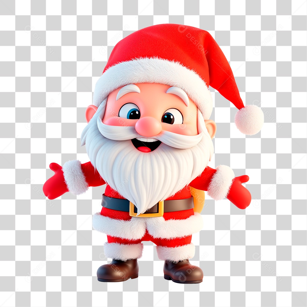 Ilustração 3D do Papai Noel PNG Transparente