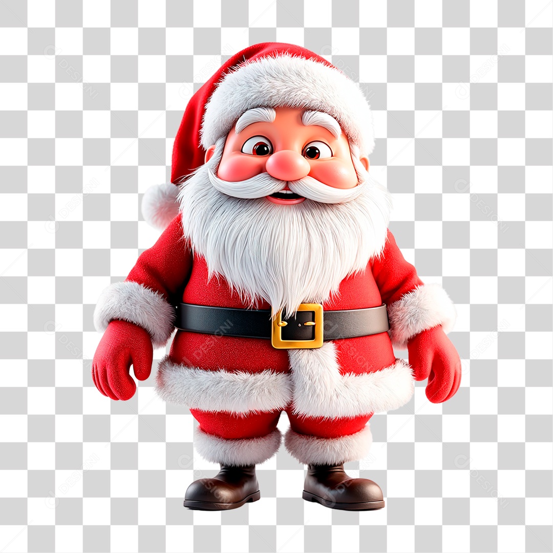 Ilustração 3D do Papai Noel PNG Transparente