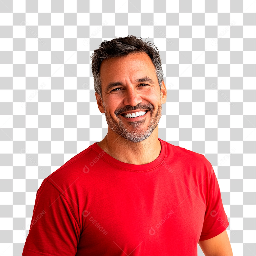 Homem de 40 Anos Sorrindo PNG Transparente