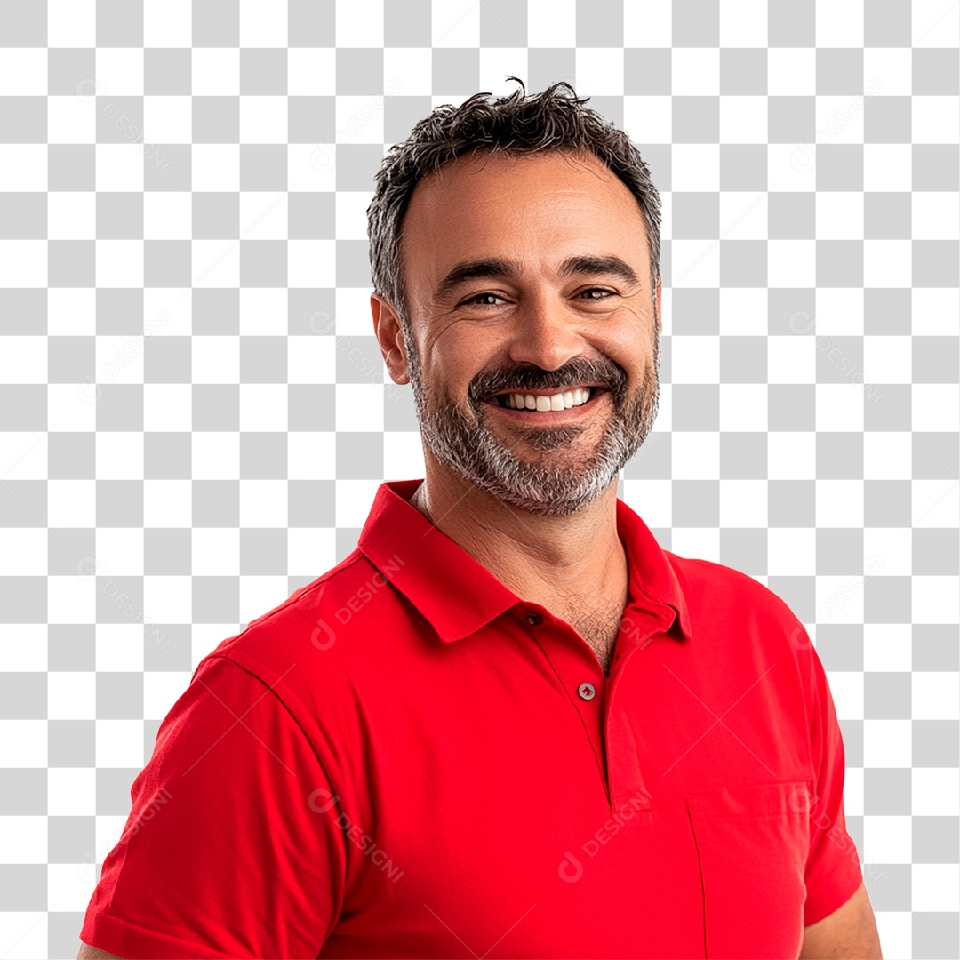 Homem de 40 Anos Sorrindo PNG Transparente