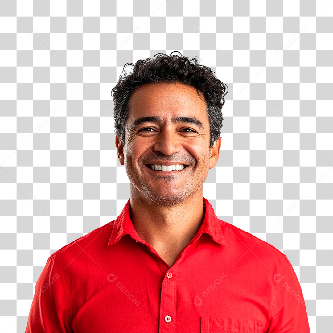 Homem de 40 Anos Sorrindo PNG Transparente