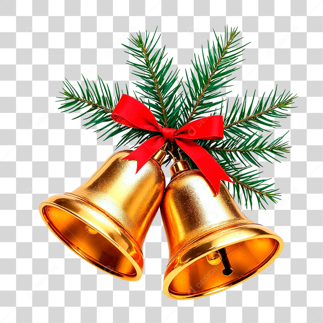 Sino Dourado de  Natal PNG Transparente