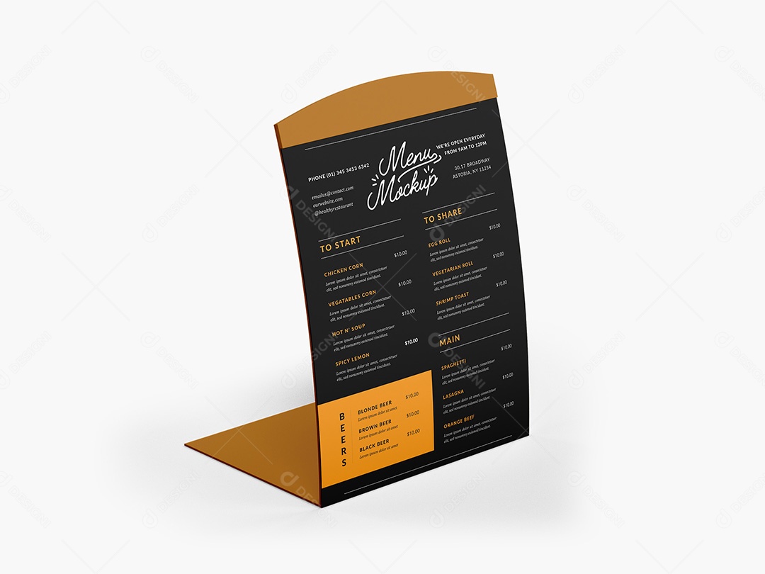 Menu Mochup PSD Editável