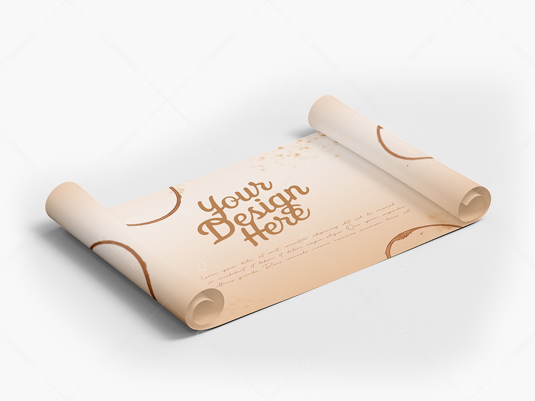 Rolo de Papel Mockup PSD Editável