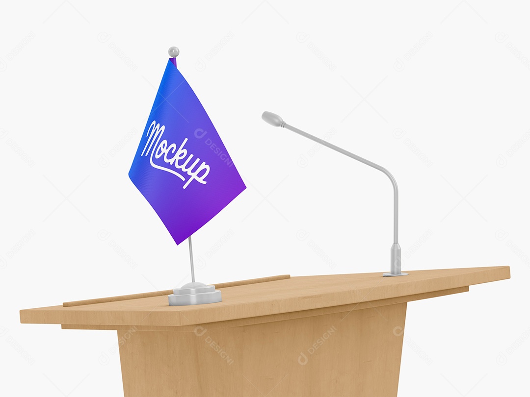 Bandeira de Mesa Mockup PSD Editável