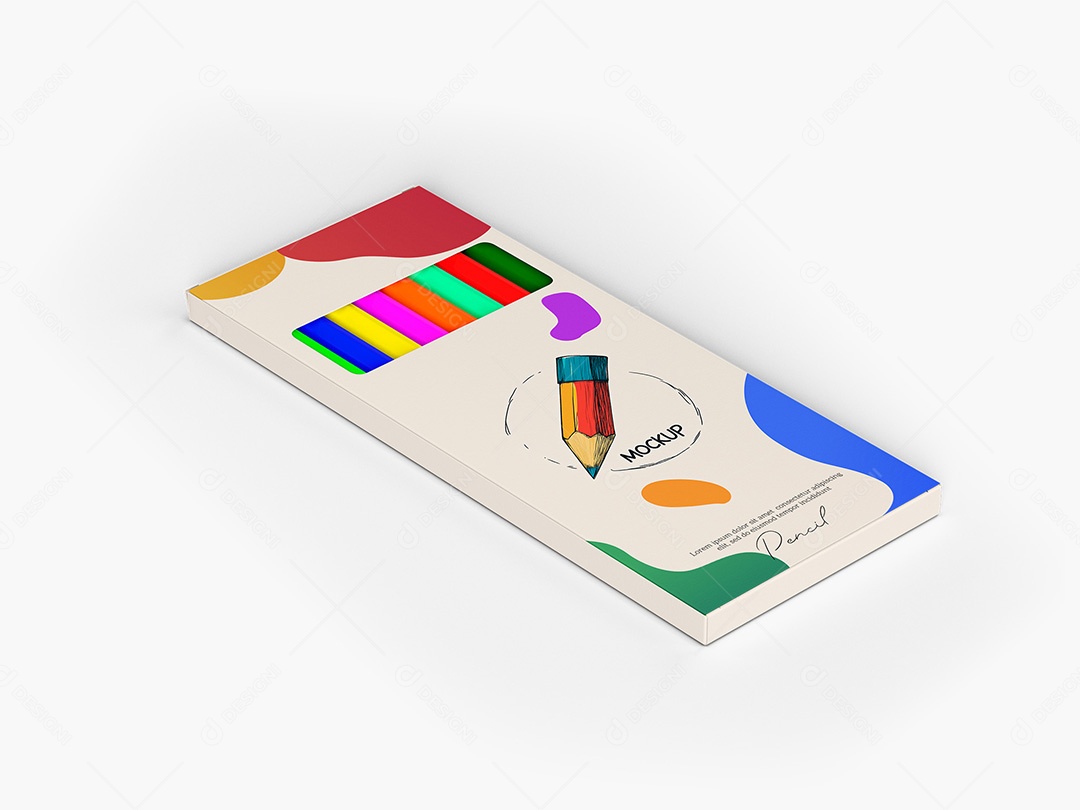 Caixa de Lápis de Cor Mockup PSD Editável