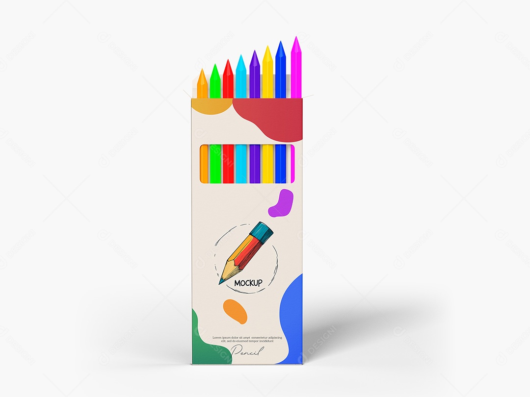 Caixa de Lápis de Cor Mockup PSD Editável