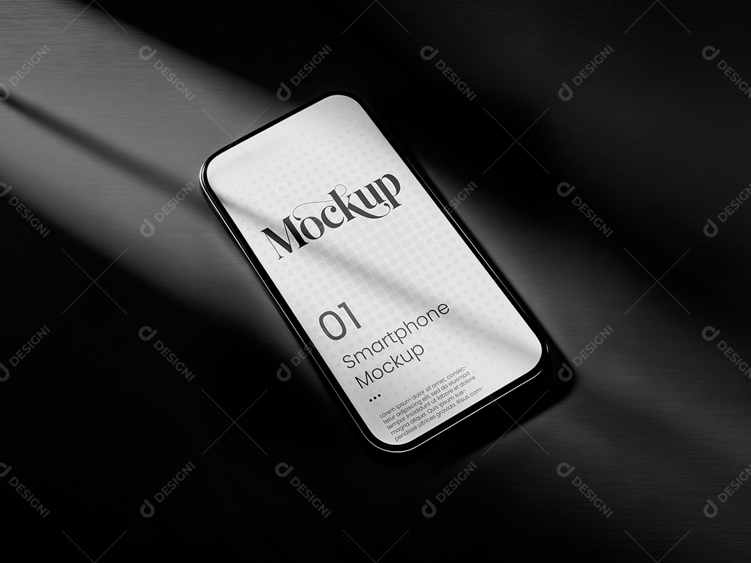 Celular com Fundo Escuro Mockup PSD Editável