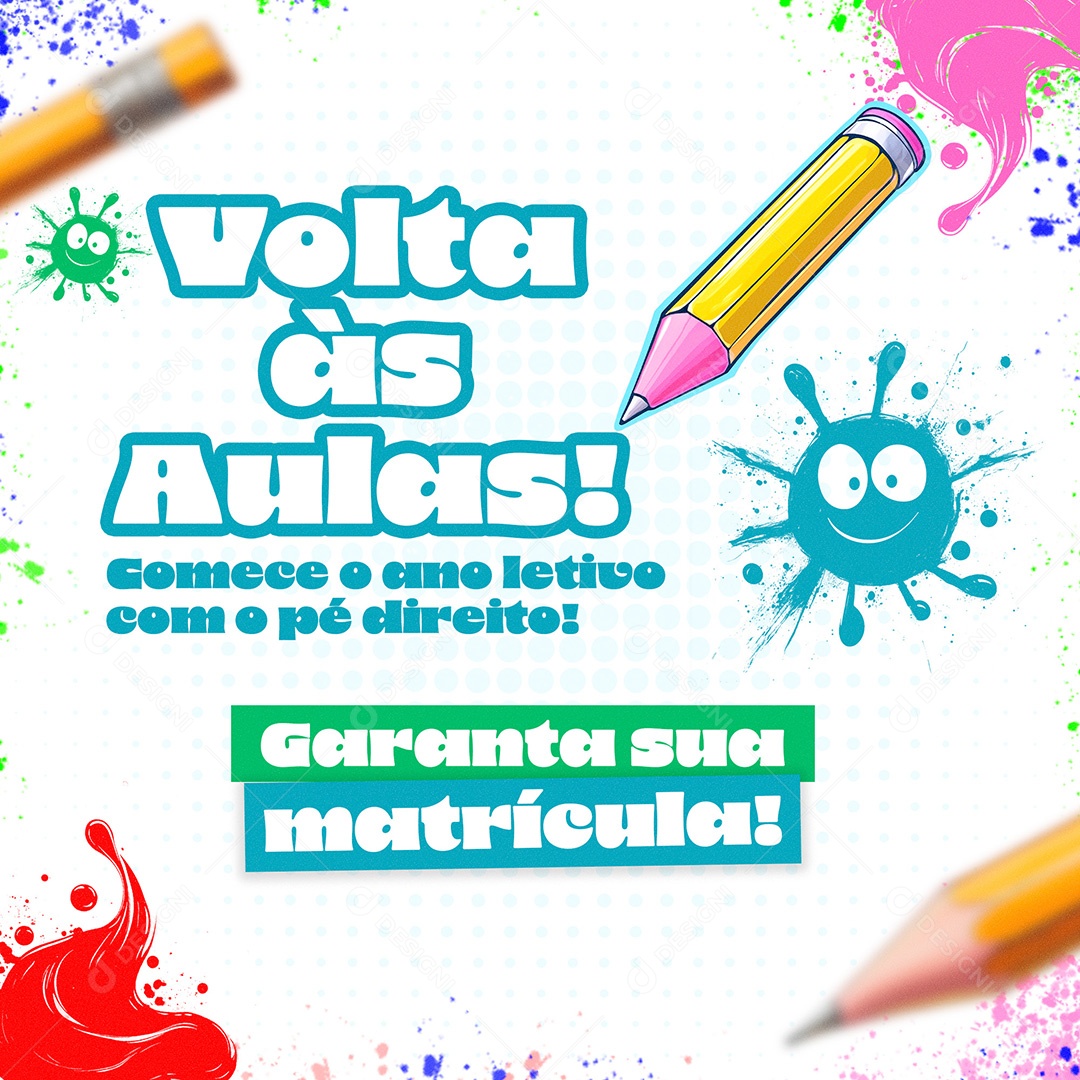 Post Social Media Volta às Aulas PSD Editável