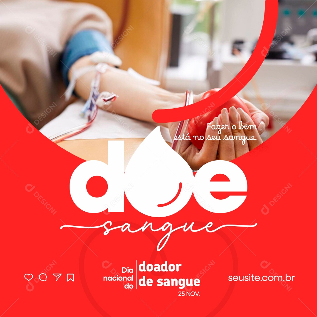 National Day of the Blood Giver 25 November Social Media PSD Editable