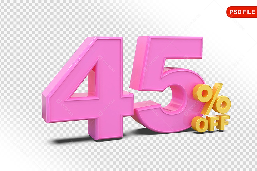 Desconto 45% Colorido Elemento 3D Para Composição PSD