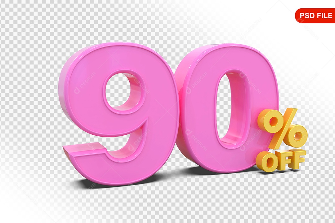 Desconto 90% Colorido Elemento 3D Para Composição PSD