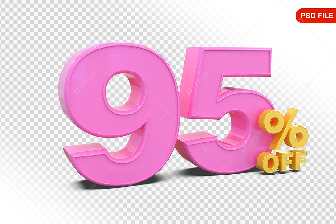 Desconto 95% Colorido Elemento 3D Para Composição PSD