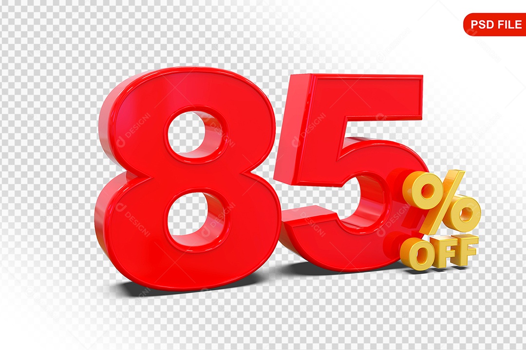 Desconto 85% Colorido Elemento 3D Para Composição PSD