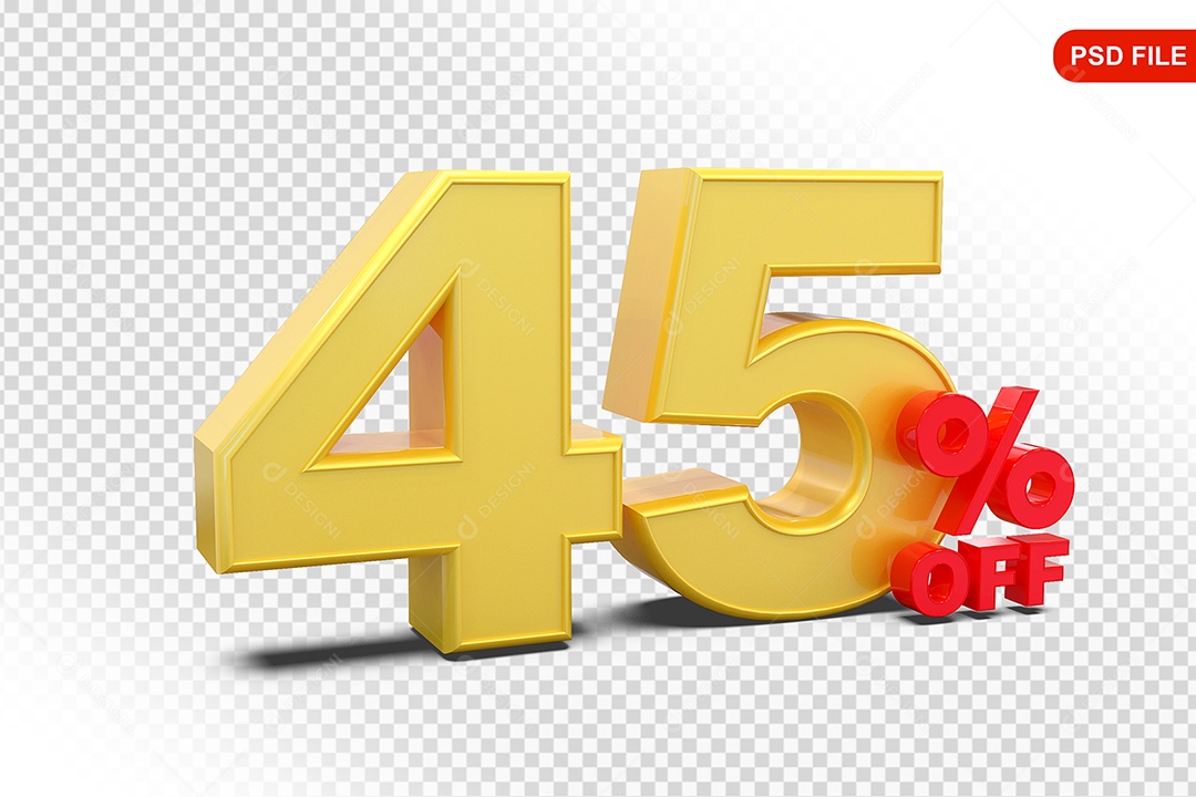 Desconto 45% Colorido Elemento 3D Para Composição PSD