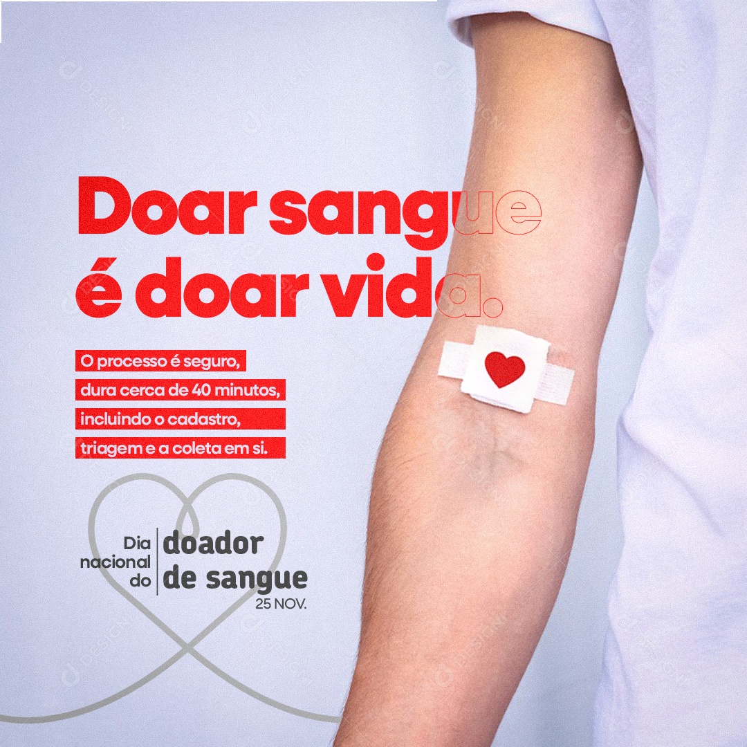 Dia Nacional do Doador de Sangue 25 de Novembro Social Media PSD Editável