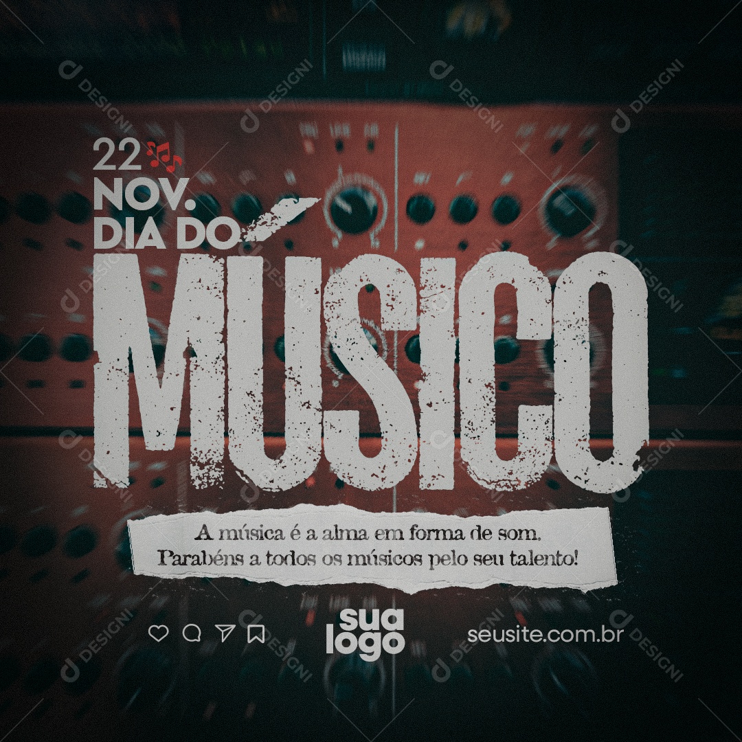 Music Day 22 November Social Media PSD Editable