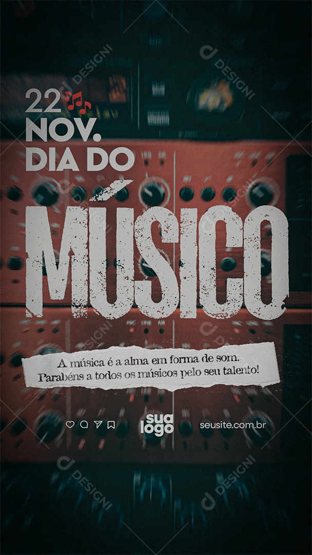 Story Dia do Músico 22 de Novembro Social Media PSD Editável