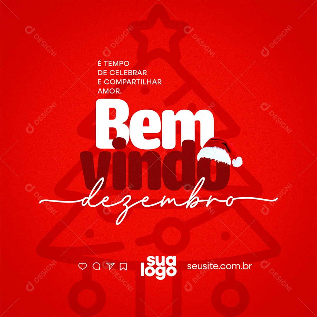 Feliz Natal 25 de Dezembro Social Media PSD Editável