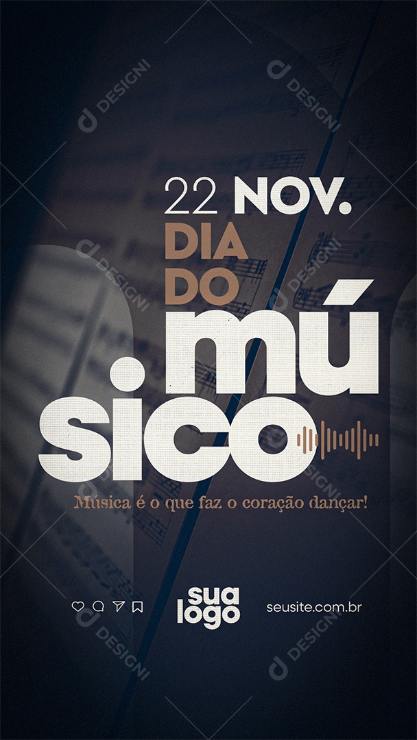 Story Dia do Músico 22 de Novembro Social Media PSD Editável