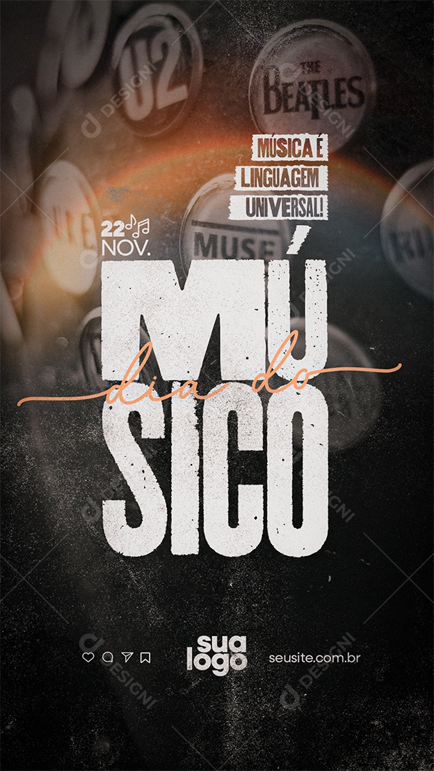Story Dia do Músico 22 de Novembro Social Media PSD Editável