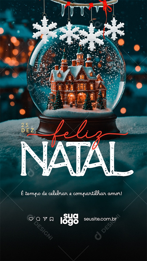 Story Feliz Natal 25 de Dezembro Social Media PSD Editável