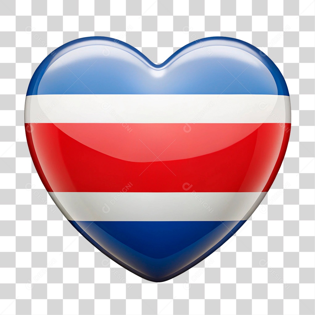 Coração Nas Cores Bandeira da Costa Rica PNG Transparente
