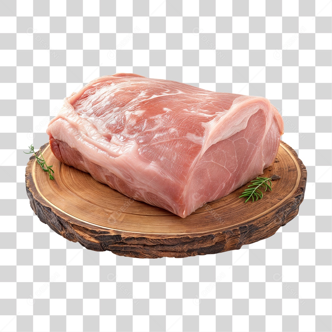 Cortes de Carne em Tábua de Madeira PNG Transparente