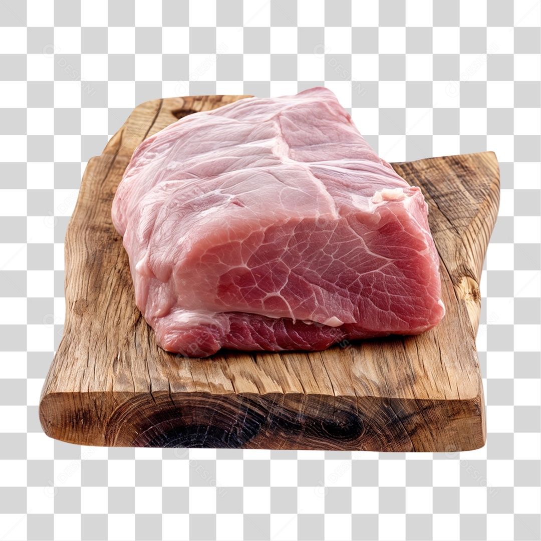 Cortes de Carne em Tábua de Madeira PNG Transparente