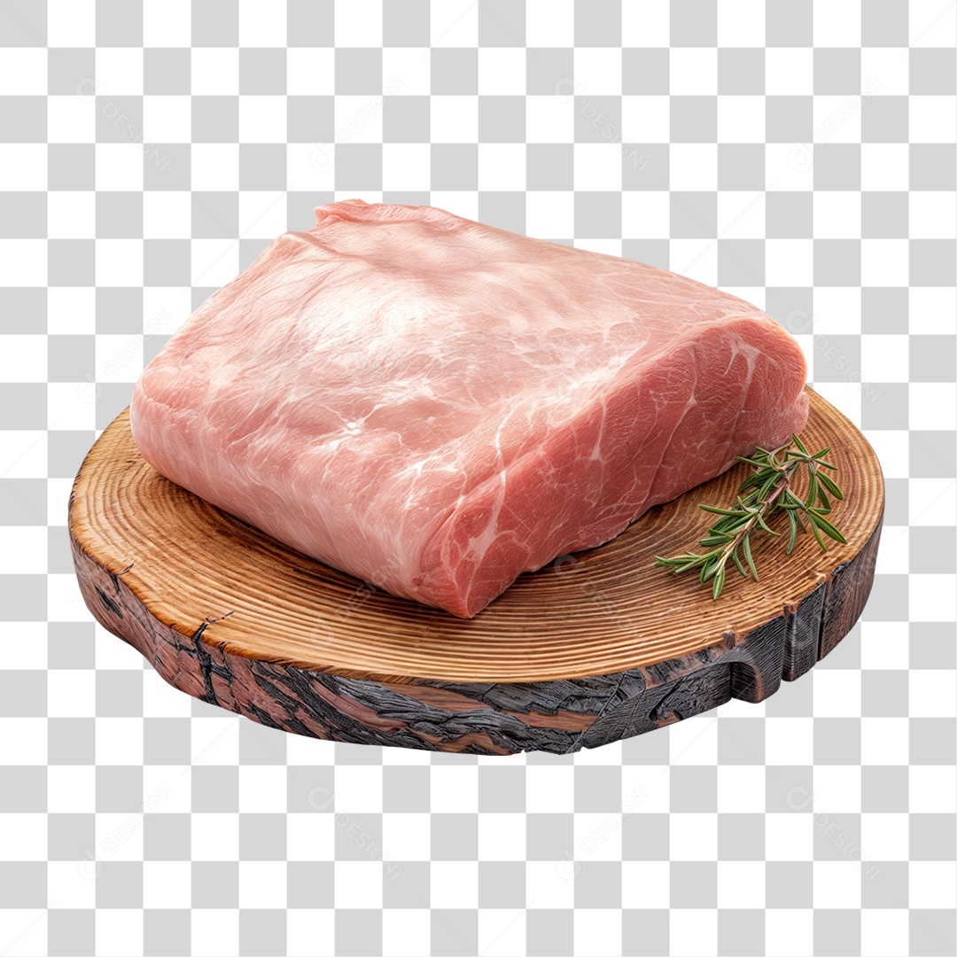 Cortes de Carne em Tábua de Madeira PNG Transparente