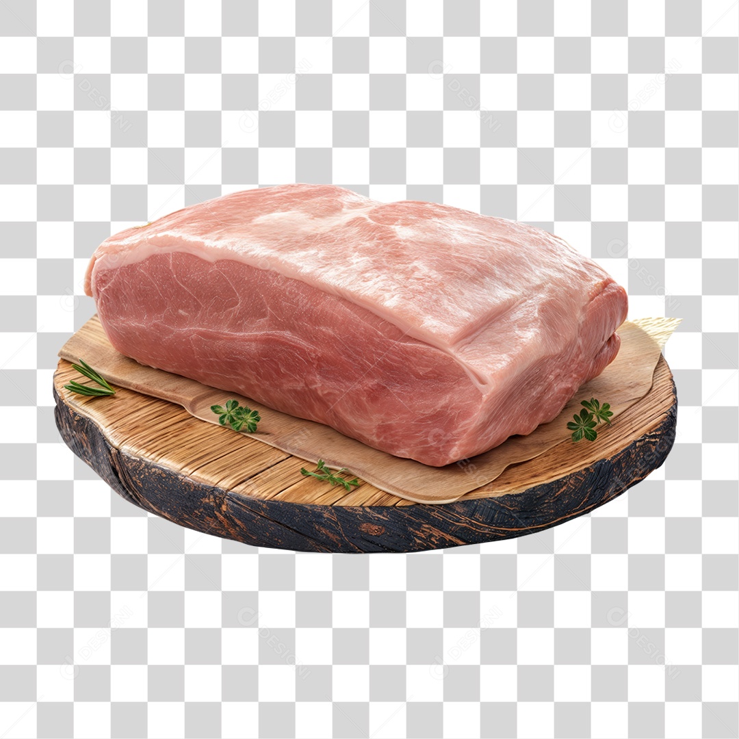 Cortes de Carne em Tábua de Madeira PNG Transparente