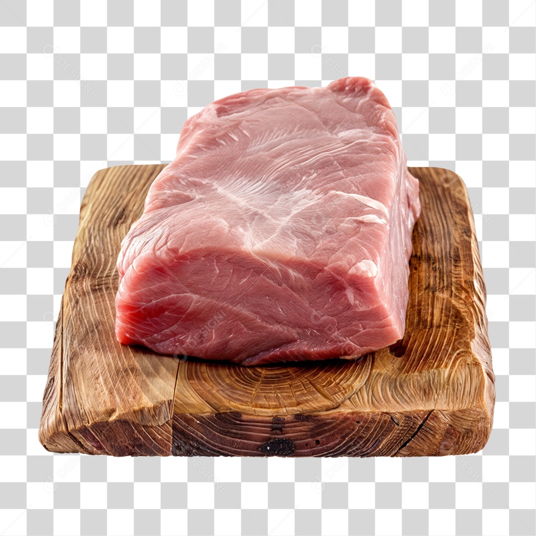 Cortes de Carne em Tábua de Madeira PNG Transparente