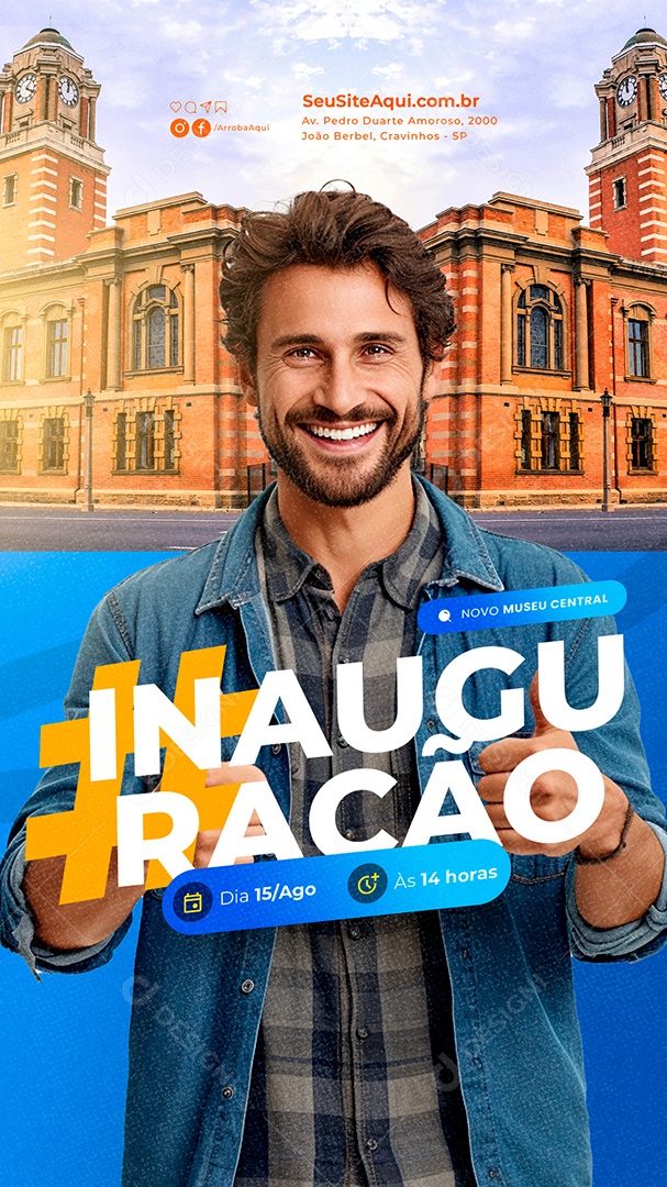 Story Prefeitura Inauguração Novo Museu Central Social Media PSD Editável