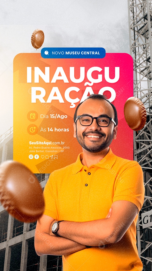 Story Prefeitura Inauguração Novo Museu Central Social Media PSD Editável