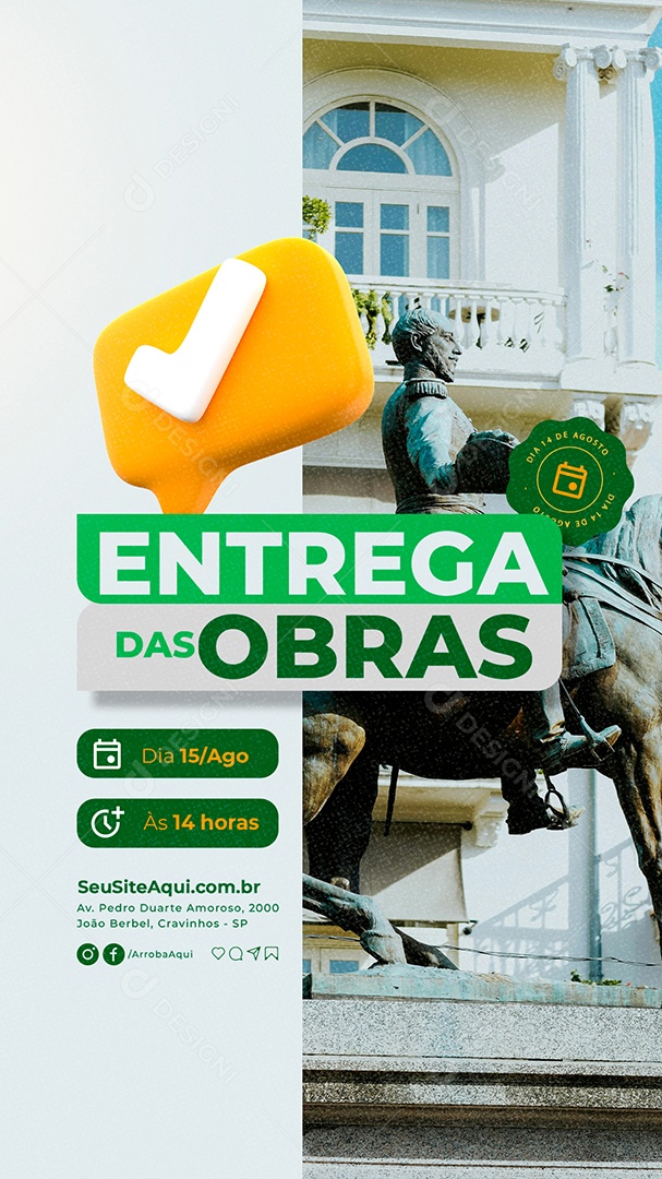 Story Social Media Prefeitura Inauguração Entrega das Obras PSD Editável