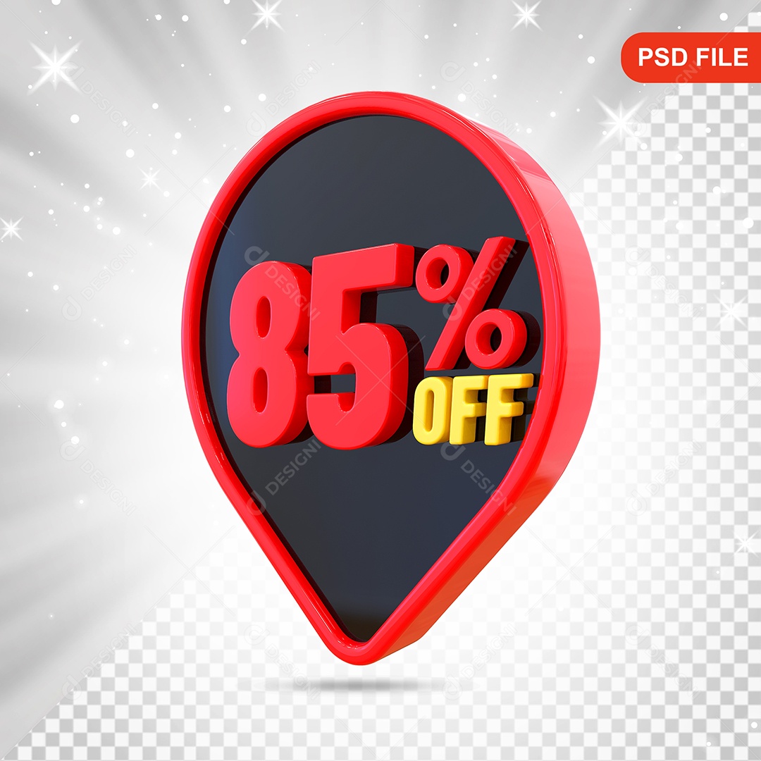 Desconto 85% Colorido Elemento 3D Para Composição PSD