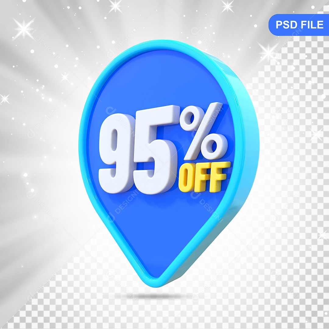 Desconto 95% Colorido Elemento 3D Para Composição PSD