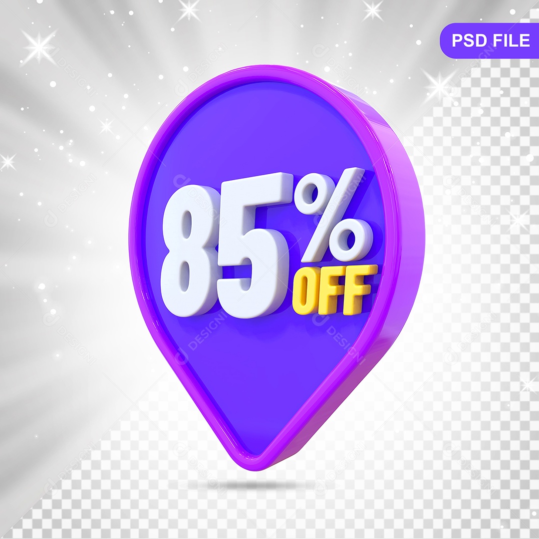 Desconto 85% Colorido Elemento 3D Para Composição PSD
