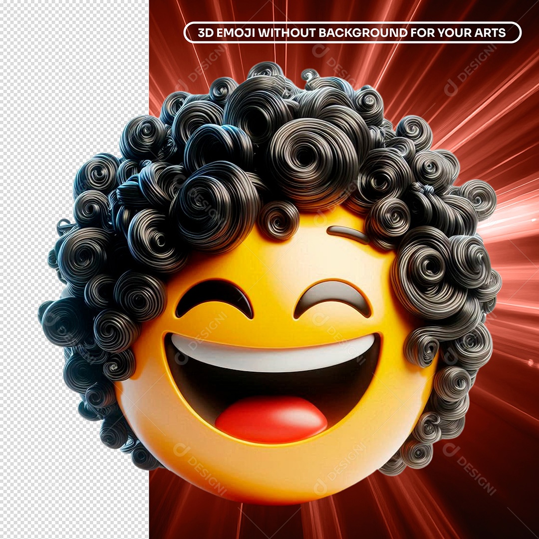 Elemento 3D Emoji Sorridente Composição PSD